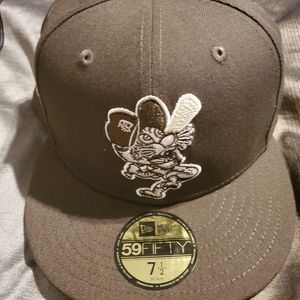 DETROIT TIGERS NEW ERA 59FIFTY HAT 7 1/2 COFFEE PINK COLLECTION TIGER STADIUM SI